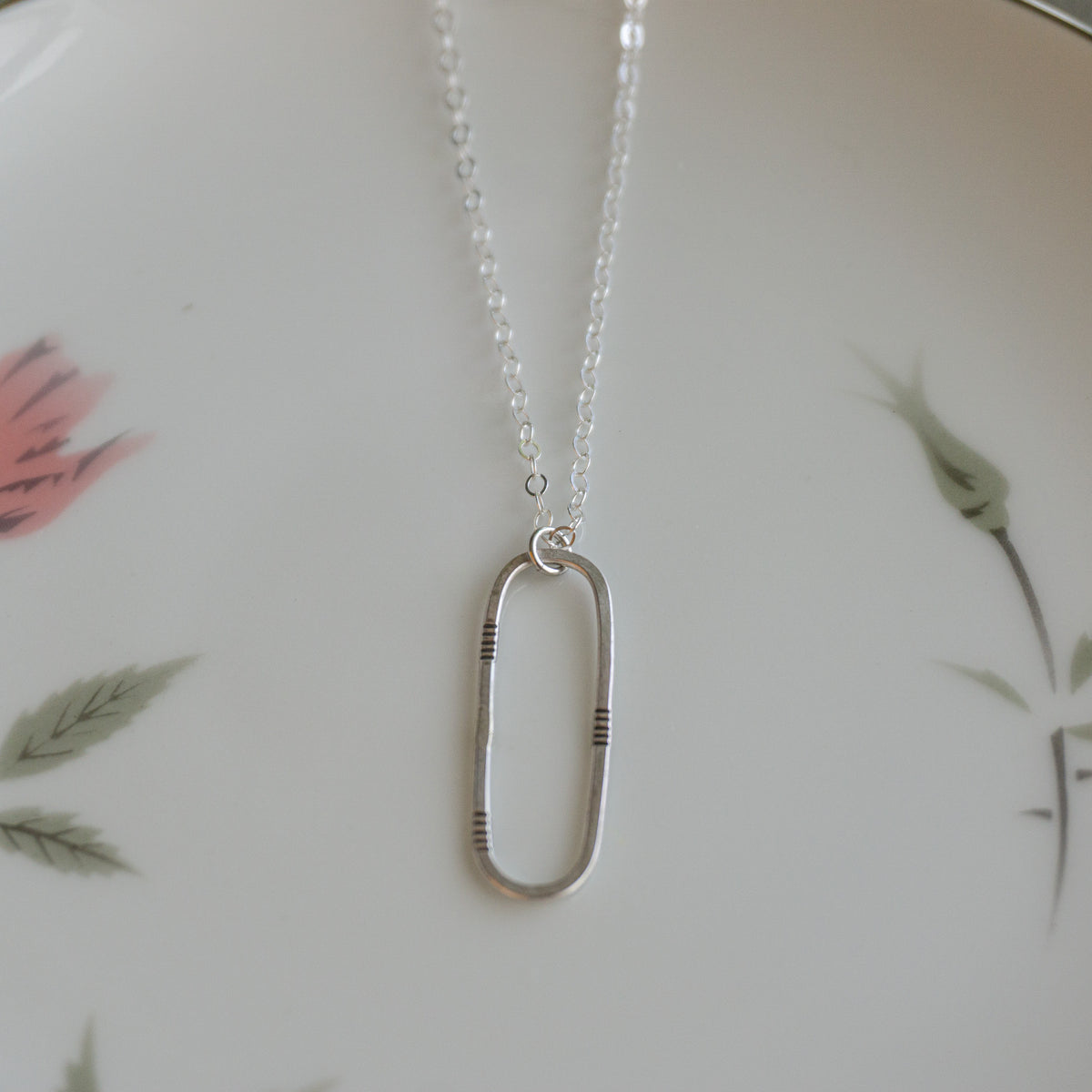 Silver Oval Necklace