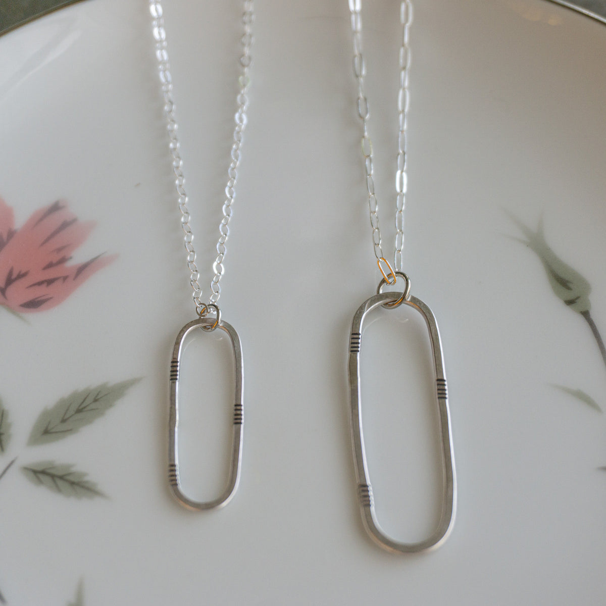 Silver Oval Necklace