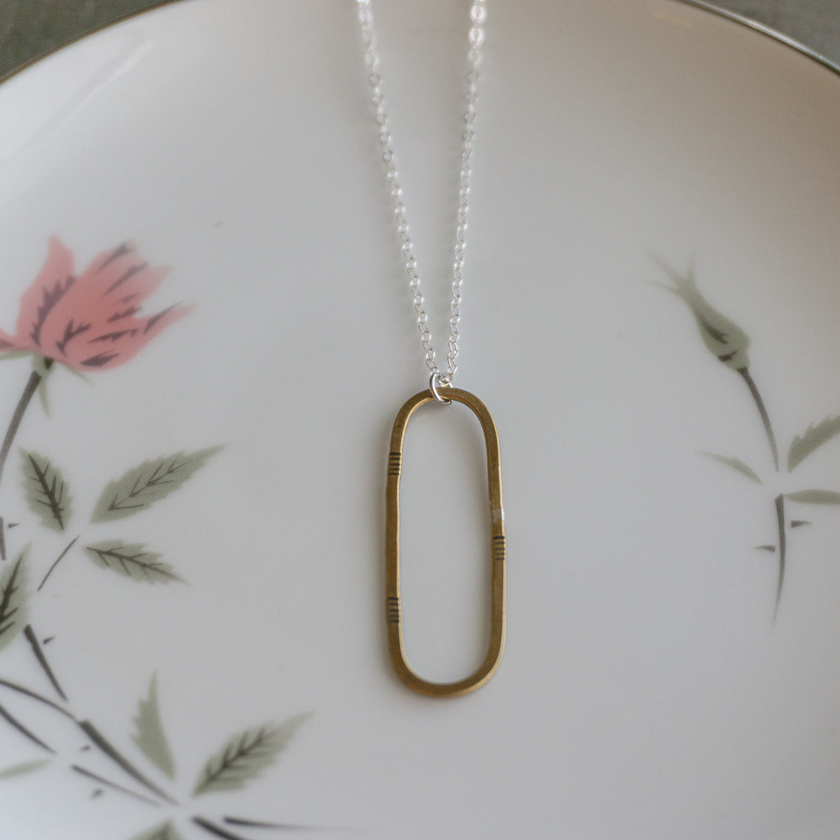 Brass Oval Necklace