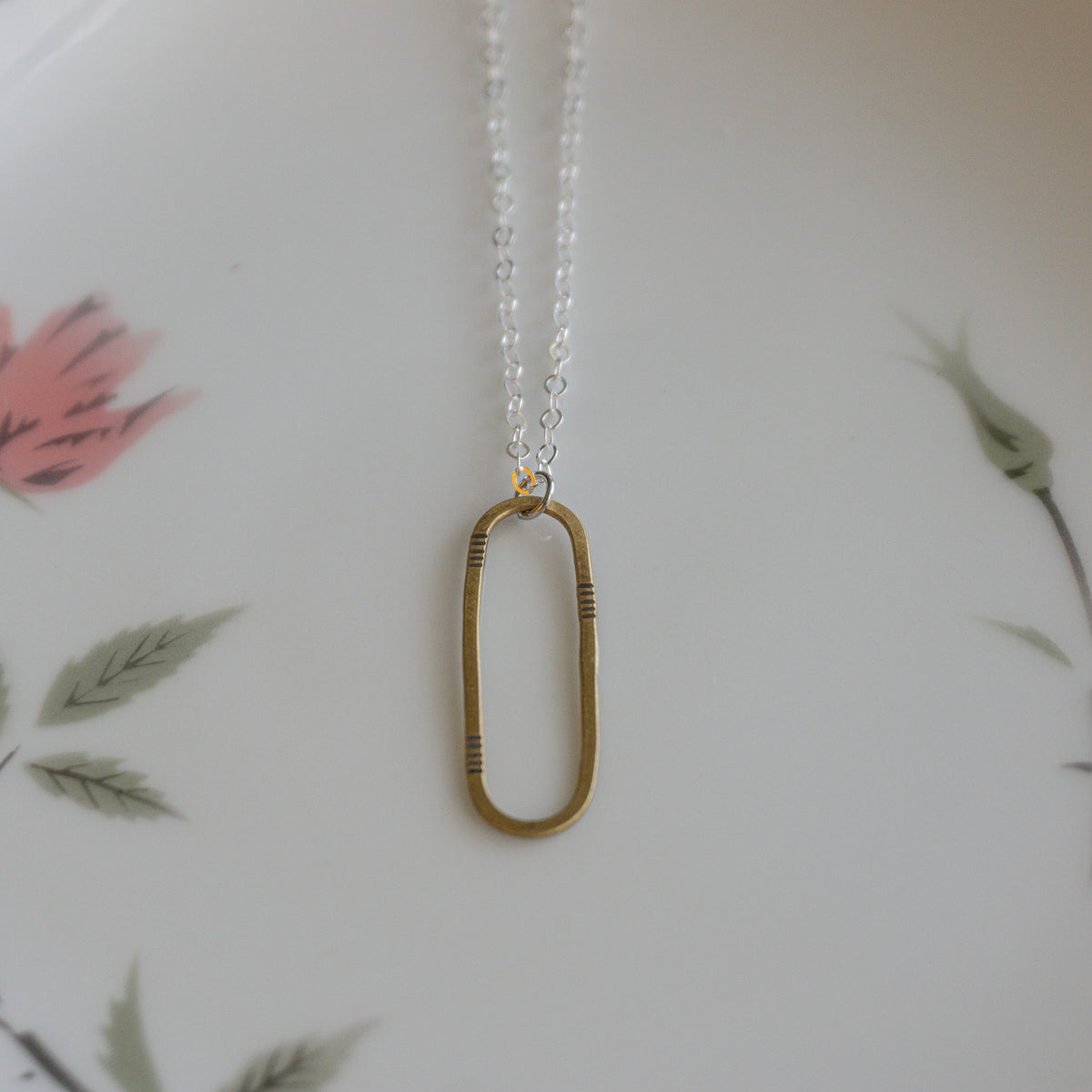 Brass Oval Necklace