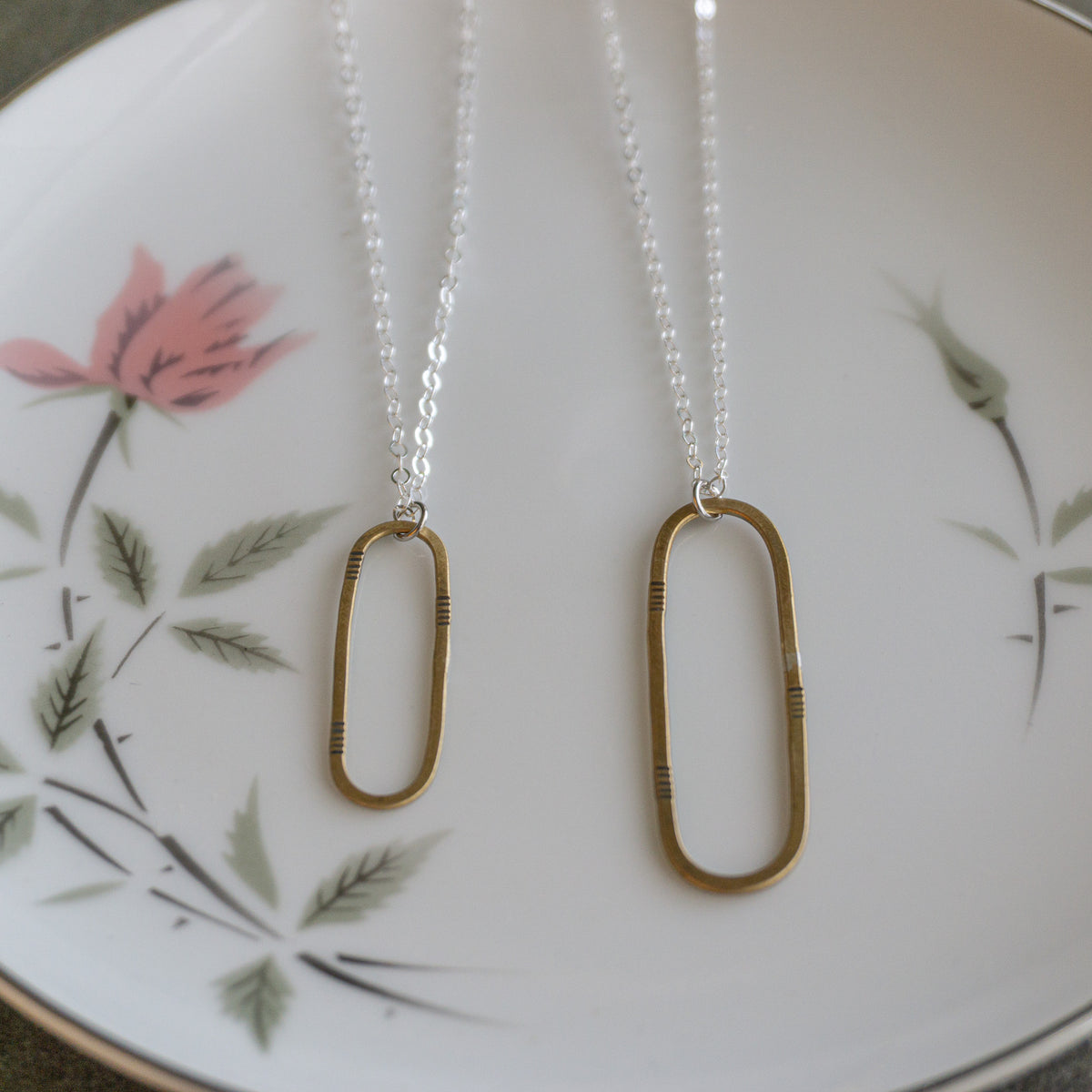 Brass Oval Necklace