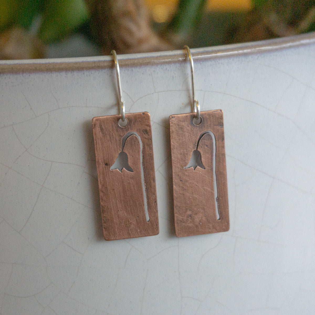 Cutout Copper Bluebell Earrings