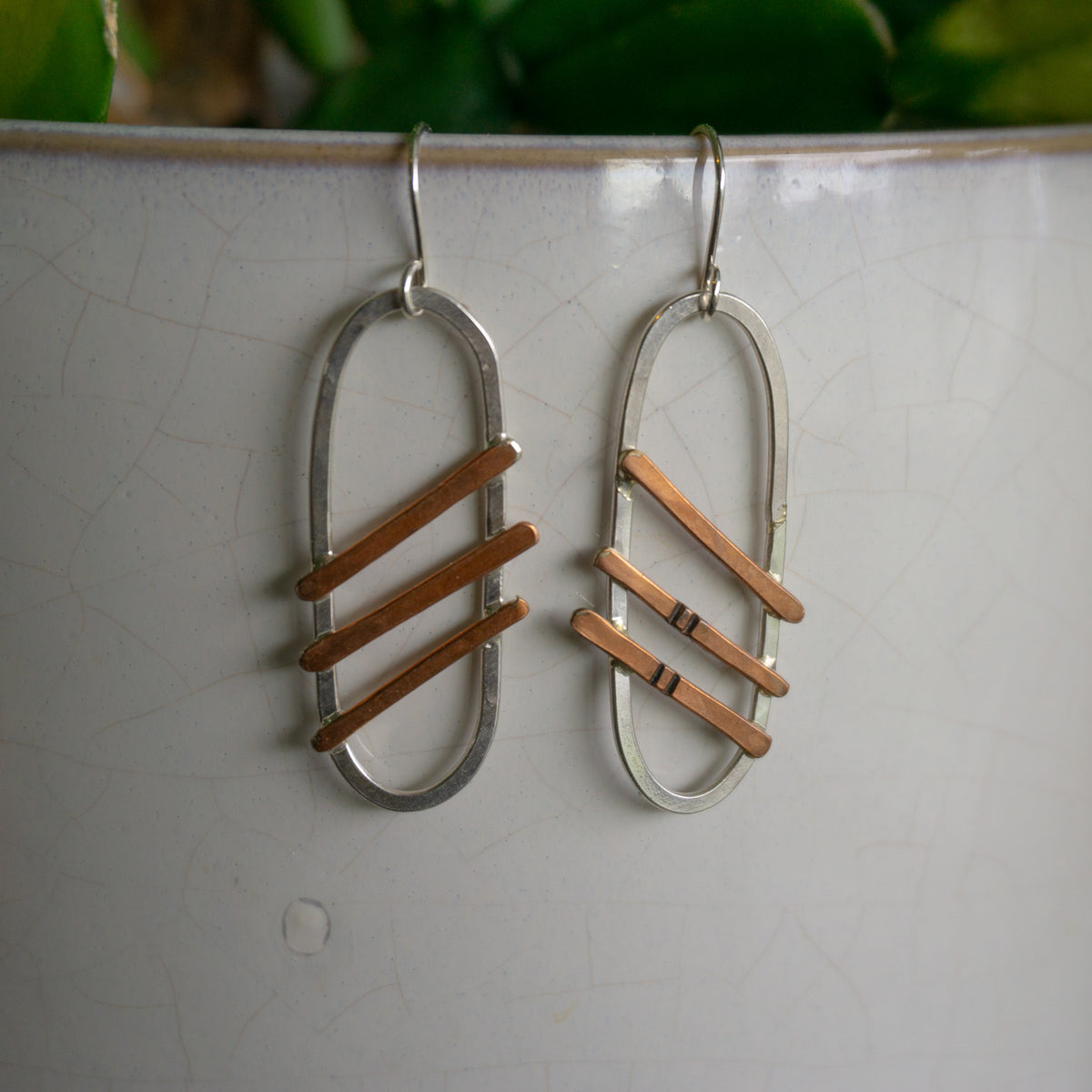 Stripe Trio Oval Earrings