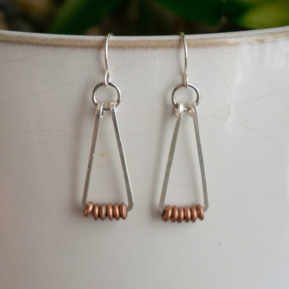 Swing Earrings - Sterling Silver Mixed Metal