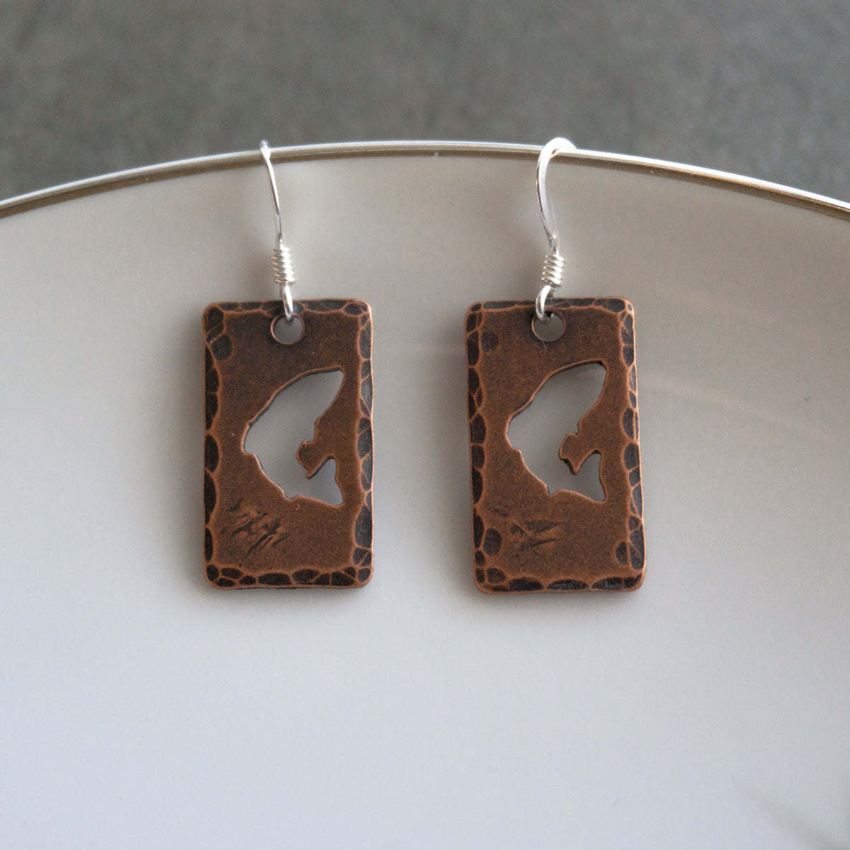 Cutout Jumping Trout Earrings